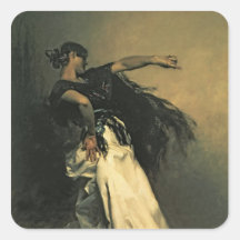 Le danseur espagnol, étude pour le "EL Jaleo", 188 Autocollants Carrés