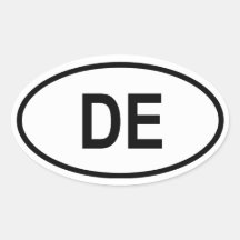 Le Delaware "De " Autocollants Ovales