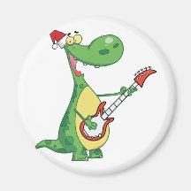Le dinosaure joue la guitare avec le chapeau de Pè Aimants