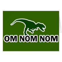 Le dinosaure Rawr de l'OM Nom Nom a faim Cartes De Vœux
