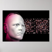 le DJ avec l'affiche d'écouteurs