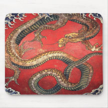 Le dragon de Hokusai Tapis De Souris