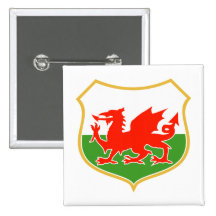 le dragon rouge du Pays de Galles gallois de rugby Badges
