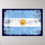 Le drapeau grunge de l'Argentine pour la La Albice Posters