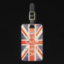 Le drapeau vintage d'Union Jack gardent le calme e étiquettes à bagages