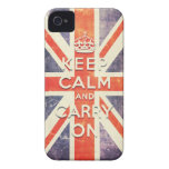 Le drapeau vintage d'Union Jack gardent le calme e Coques iPhone 4