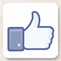 le facebook AIMENT le pouce vers le haut du graphi Dessous-de-verre