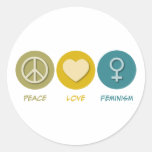 Le féminisme d'amour de paix adhésifs