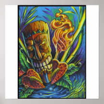 Le feu de la dieu-copie de Tiki Poster