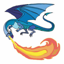 le feu de respiration de dragon bleu photo en découpe