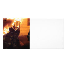 Le feu de structure cartes de vœux avec photo