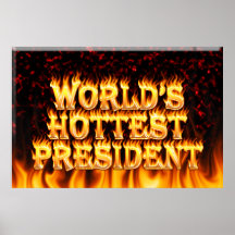 Le feu du président du monde et le marb de rouge d affiche