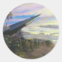 Le feu vivant chez Kahuku par JIM Dietz Autocollants Ronds