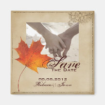 Le feuille élégant d'érable rouge sauve le mariage aimants