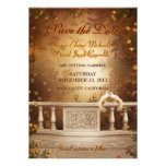 Le feuille et les roses d'automne romantiques font cartons d'invitation