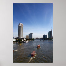 Le fleuve Chao Praya - copie de photo de début de  Affiche