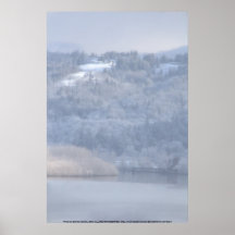 Le fleuve Columbia et neige Affiche