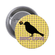 Le fond d'amour d'oiseau badges avec agrafe