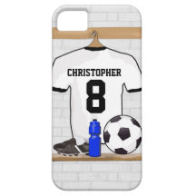 Le football blanc et noir personnalisé Jerse du fo Coque iPhone 5