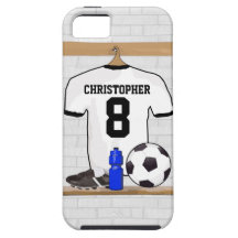 Le football blanc et noir personnalisé Jerse du fo Étui iPhone 5