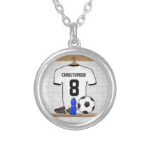 Le football blanc et noir personnalisé Jerse du fo Collier