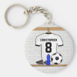 Le football blanc et noir personnalisé Jerse du fo Porte-clés