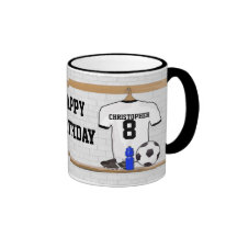 Le football blanc et noir personnalisé Jerse du fo Mug À Café