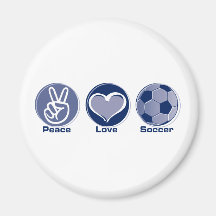 Le football d'amour de paix magnets pour réfrigérateur