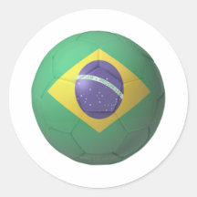 Le football du Brésil Adhésif Rond