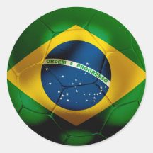 Le football du Brésil Adhésifs Ronds