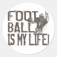 Le football est ma vie autocollant rond