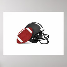 Le football et casque poster