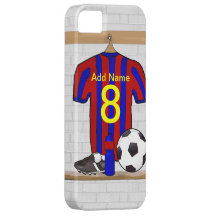 Le football Jersey rouge et bleu personnalisé du f Coques Case-Mate iPhone 5