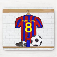 Le football Jersey rouge et bleu personnalisé du f Tapis De Souris