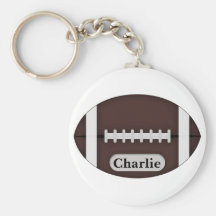 Le football mignon avec le nom personnalisable porte-clés