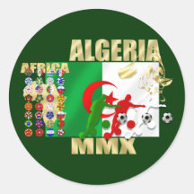 Le football MMX Afrique du football de l'Algérie 2 Adhésif Rond