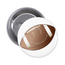 LE FOOTBALL SOURIANT DE VISAGE BADGE AVEC ÉPINGLE