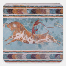 Le fresque de torero, palais de Knossos, Crète Stickers Carrés