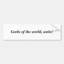 Le geeks du monde, unit ! adhésif pour voiture