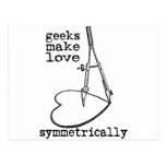 Le geeks fait l'amour symétriquement carte postale