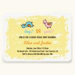 Le genre de fille de bébé de canards de bande dess invitations