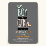 Le genre de fille de bébé de canards de bande dess invitations