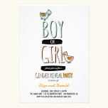 Le genre de fille de bébé de canards de bande dess invitations