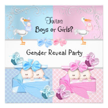 Le genre de jumeaux indiquent le rose bleu de garç cartons d'invitation