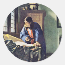 Le géographe., par Johannes Vermeer Adhésifs Ronds