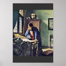 Le géographe., par Johannes Vermeer Posters