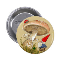 Le gnome trouvent une coccinelle et un champignon pin's
