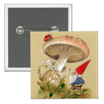 Le gnome trouvent une coccinelle et un champignon pin's