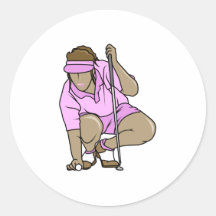 Le golf des femmes autocollants ronds