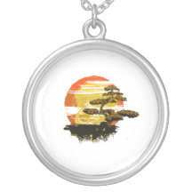 Le graphique vintage d'arbre de bonsaïs dans la sé pendentifs personnalisés